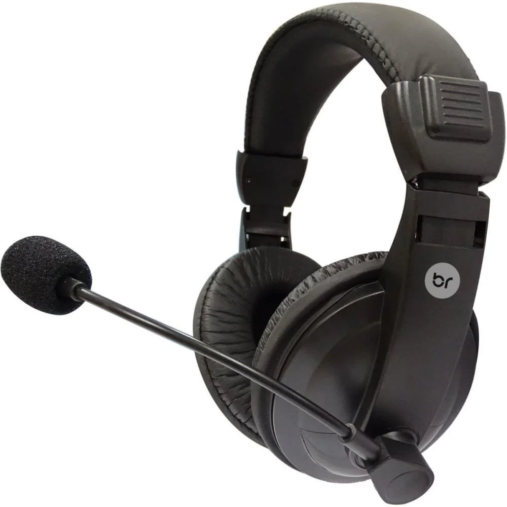 FONE DE OUVIDO COM MICROFONE HEADSET OFFICE 507 PRETO BRIGHT (UNIDADE) - imagem 4
