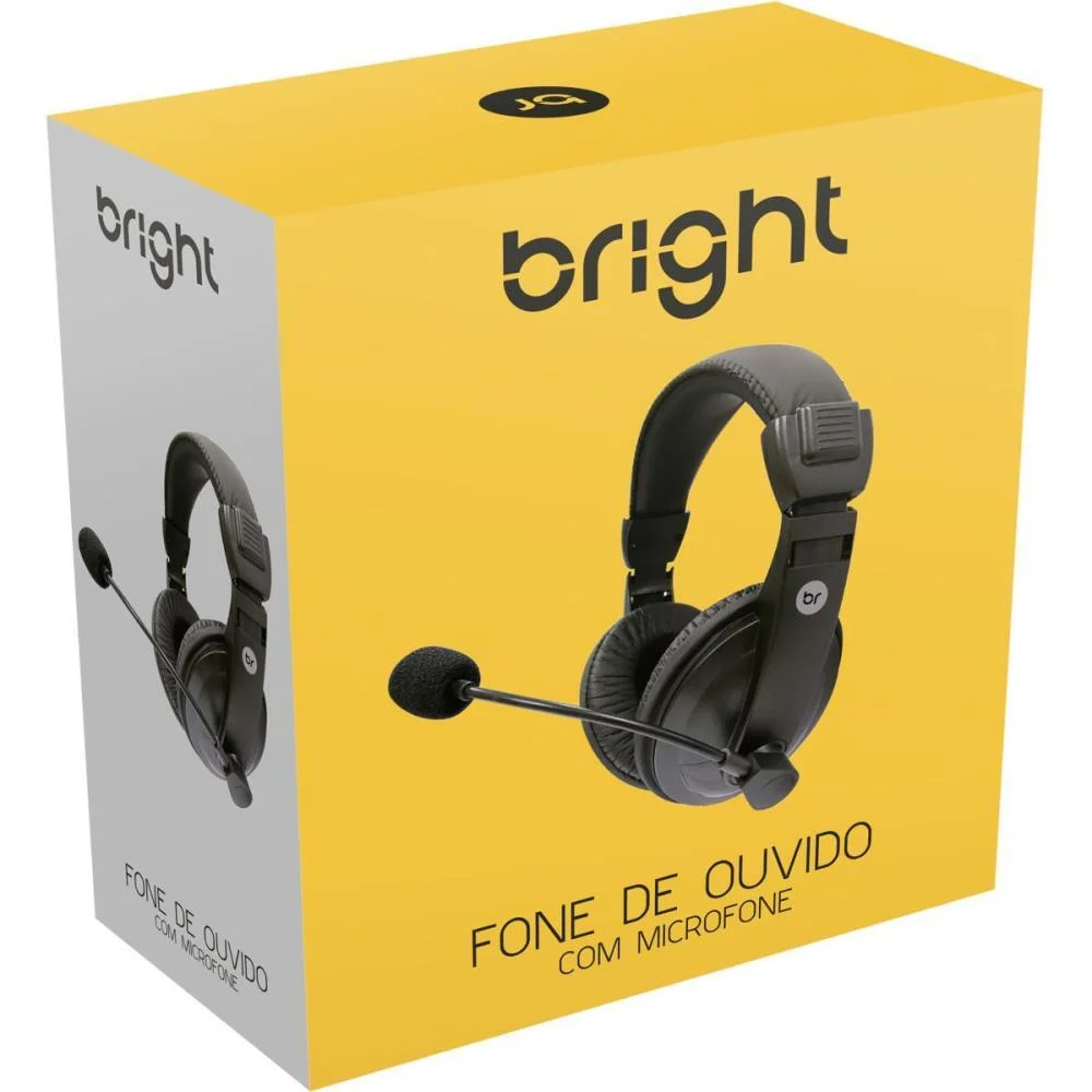 FONE DE OUVIDO COM MICROFONE HEADSET OFFICE 507 PRETO BRIGHT (UNIDADE) - imagem 5