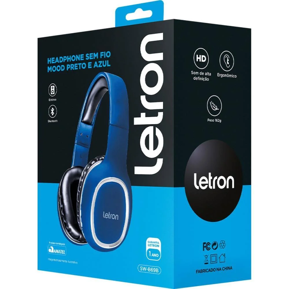 FONE DE OUVIDO BLUETOOTH LETRON HEADPHONE MOOD AZ LEONORA (UNIDADE) - imagem 4