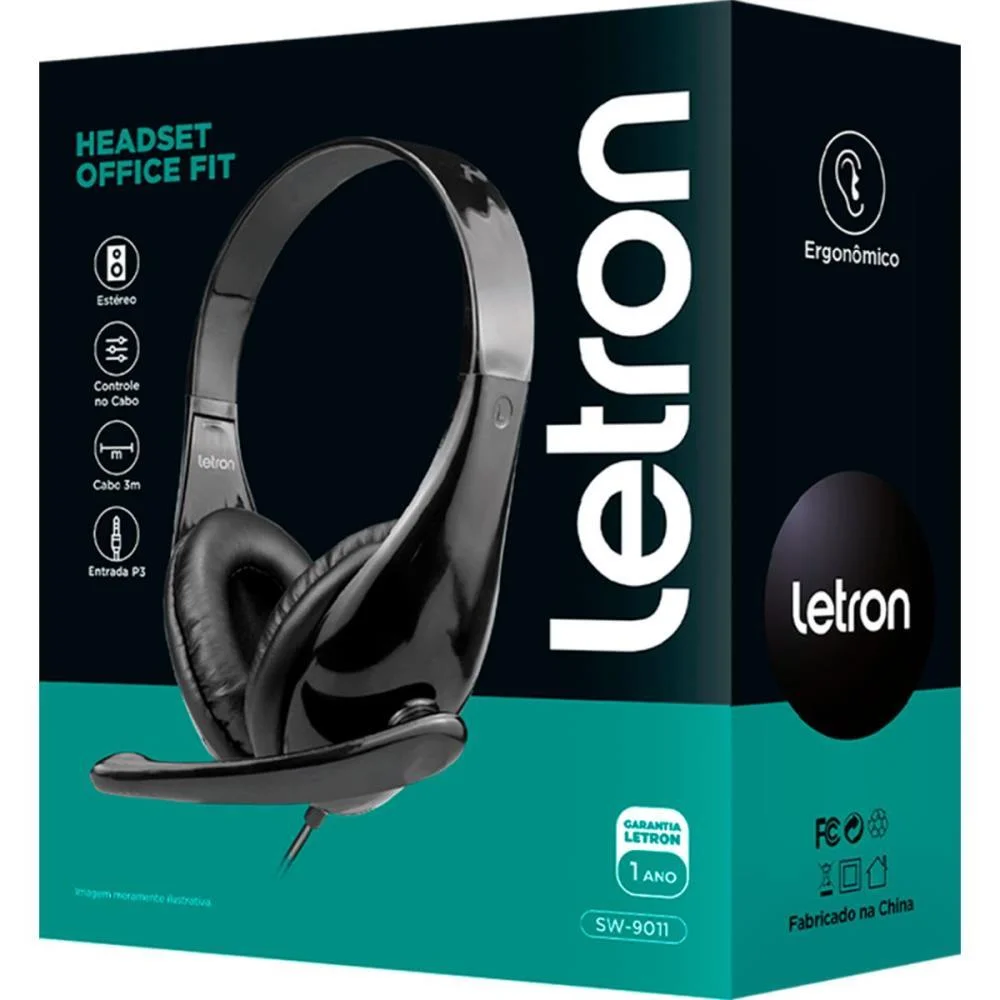 FONE DE OUVIDO COM MICROFONE LETRON HEARDSET ESTERIO FIT P3 LEONORA (UNIDADE) - imagem 4