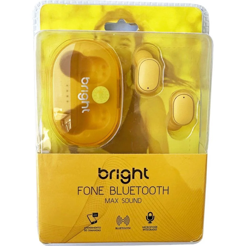 FONE DE OUVIDO BLUETOOTH MAX SOUND AMARELO BRIGHT (UNIDADE) - imagem 4