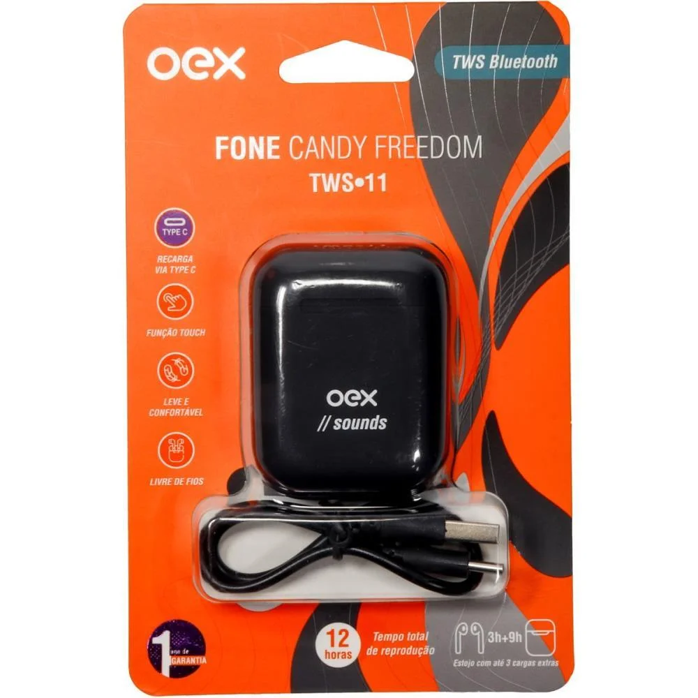 FONE DE OUVIDO BLUETOOTH FREEDOM TYPE-C PT NEWEX (UNIDADE) - imagem 4