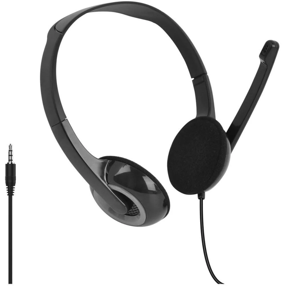 FONE DE OUVIDO COM MICROFONE HEADSET C/FIO CONEXAO P3 PRETO MULTI (UNIDADE) - imagem 5