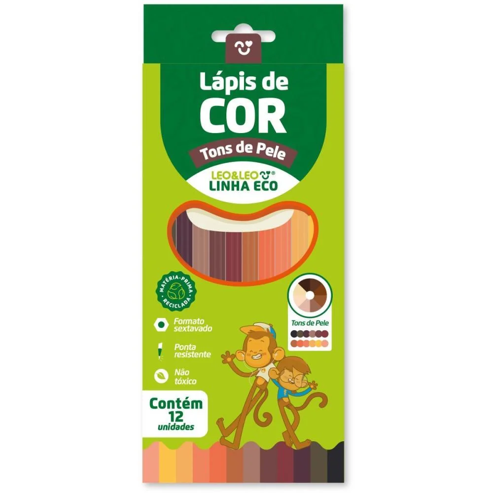 LAPIS DE COR SEXTAVADO LEO E LEO TONS DE PELE 12 CORE LEONORA (PCT.C/06) - imagem 2