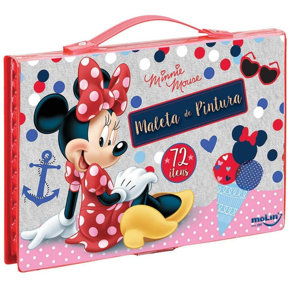 MALETA PARA PINTURA MINNIE COMPLETA PLAST. 72ITENS MOLIN (UNIDADE) - imagem 5