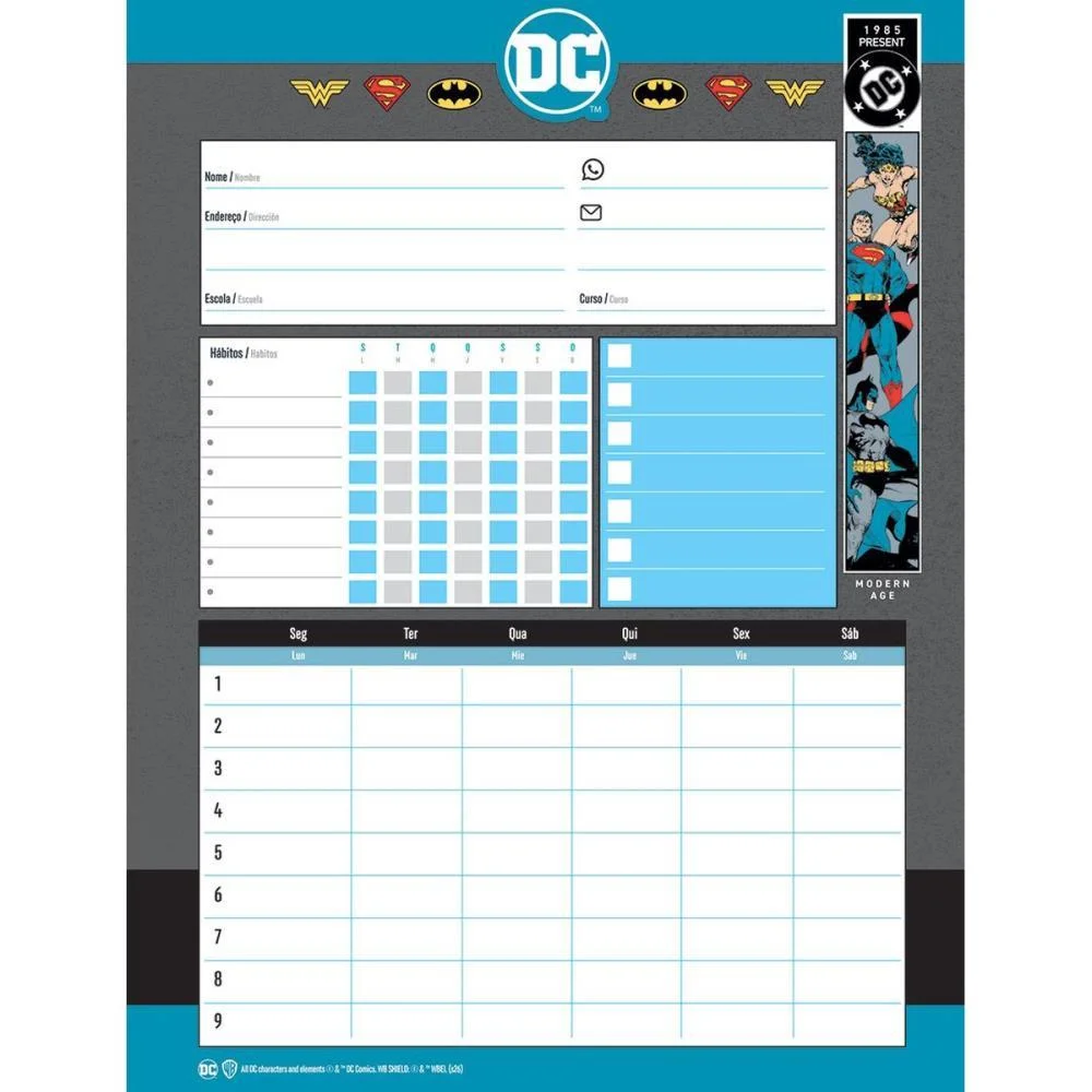 CADERNO 10X1 CAPA DURA DC COMICS 160FLS. JANDAIA (PCT.C/04) - imagem 10