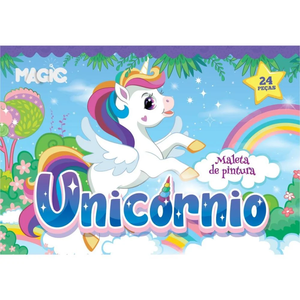 MALETA PARA PINTURA UNICORNIO 24 PECAS 15X10,5CM MAGIC KIDS (UNIDADE) - imagem 3