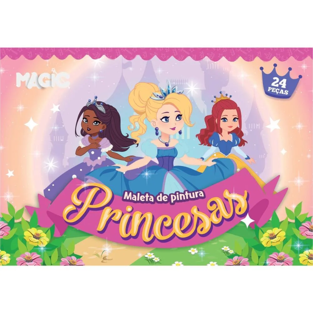 MALETA PARA PINTURA PRINCESA 24 PECAS 15X10,5CM MAGIC KIDS (UNIDADE) - imagem 4