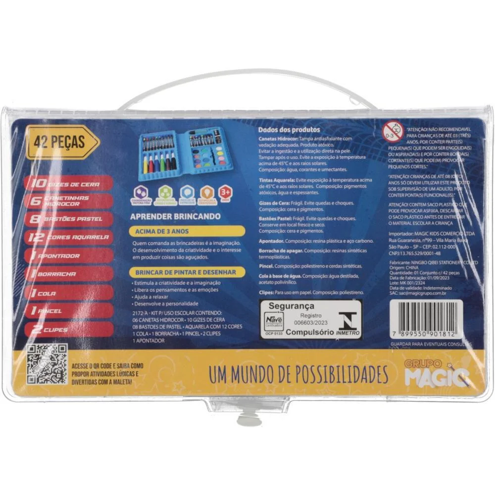 MALETA PARA PINTURA CARROS 42 PECAS 23,5X14CM MAGIC KIDS (UNIDADE) - imagem 3