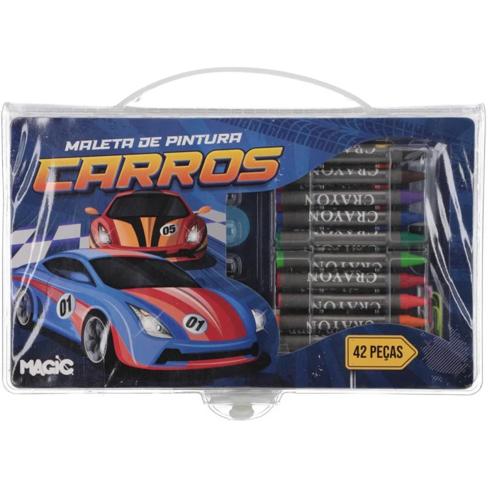 MALETA PARA PINTURA CARROS 42 PECAS 23,5X14CM MAGIC KIDS (UNIDADE) - imagem 5
