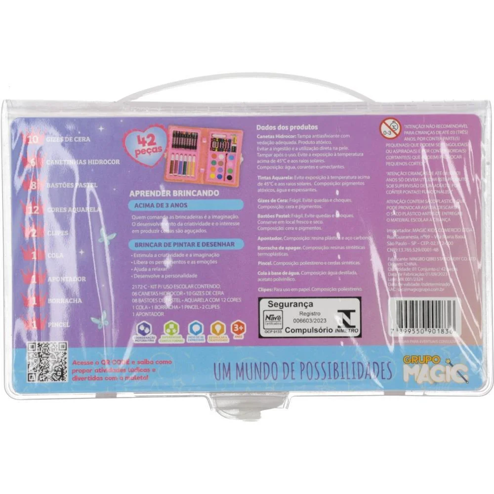 MALETA PARA PINTURA PRINCESAS 42 PECAS 23,5X14CM MAGIC KIDS (UNIDADE) - imagem 4