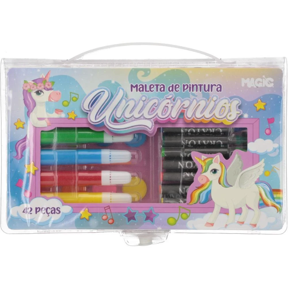 MALETA PARA PINTURA UNICORNIO 42 PECAS 23,5X14CM MAGIC KIDS (UNIDADE) - imagem 5