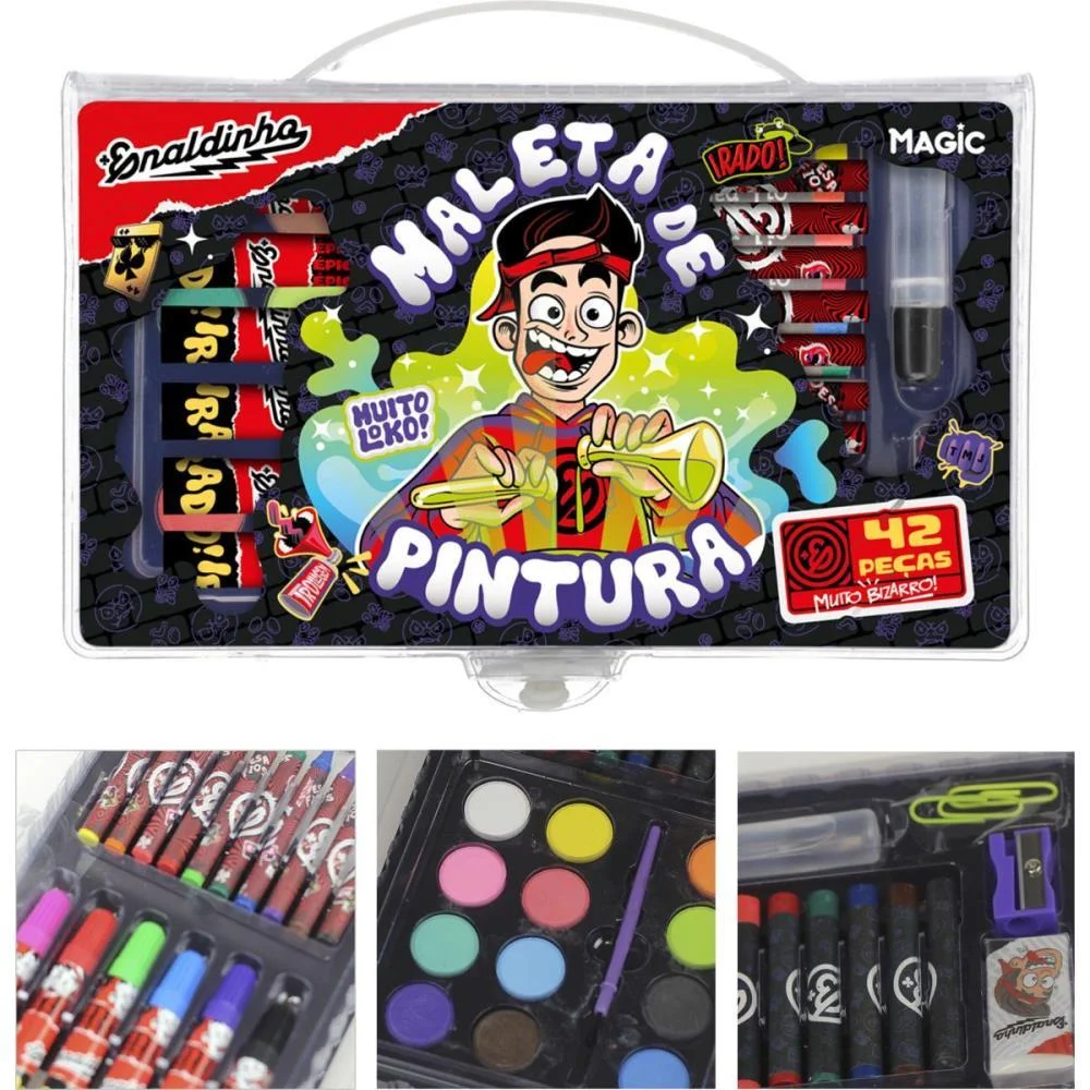 MALETA PARA PINTURA ENALDINHO 42 PECAS 23,5X14CM MAGIC KIDS (UNIDADE) - imagem 5