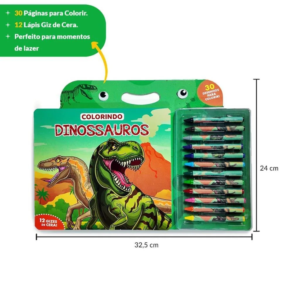 MALETA PARA PINTURA COLORINDO DINOSSAUROS C/GIZ MAGIC KIDS (UNIDADE) - imagem 4