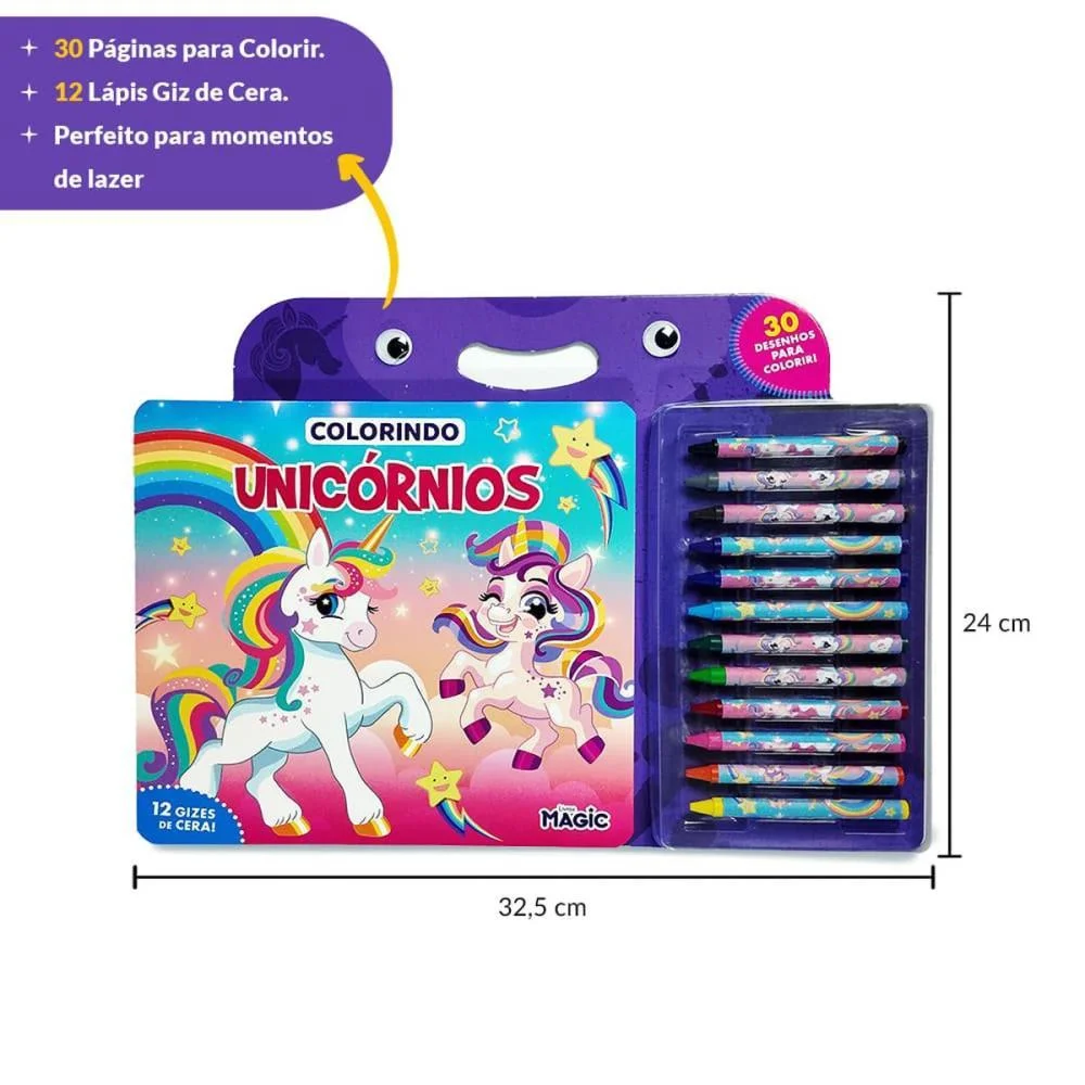 MALETA PARA PINTURA COLORINDO UNICORNIOS C/GIZ MAGIC KIDS (UNIDADE) - imagem 5