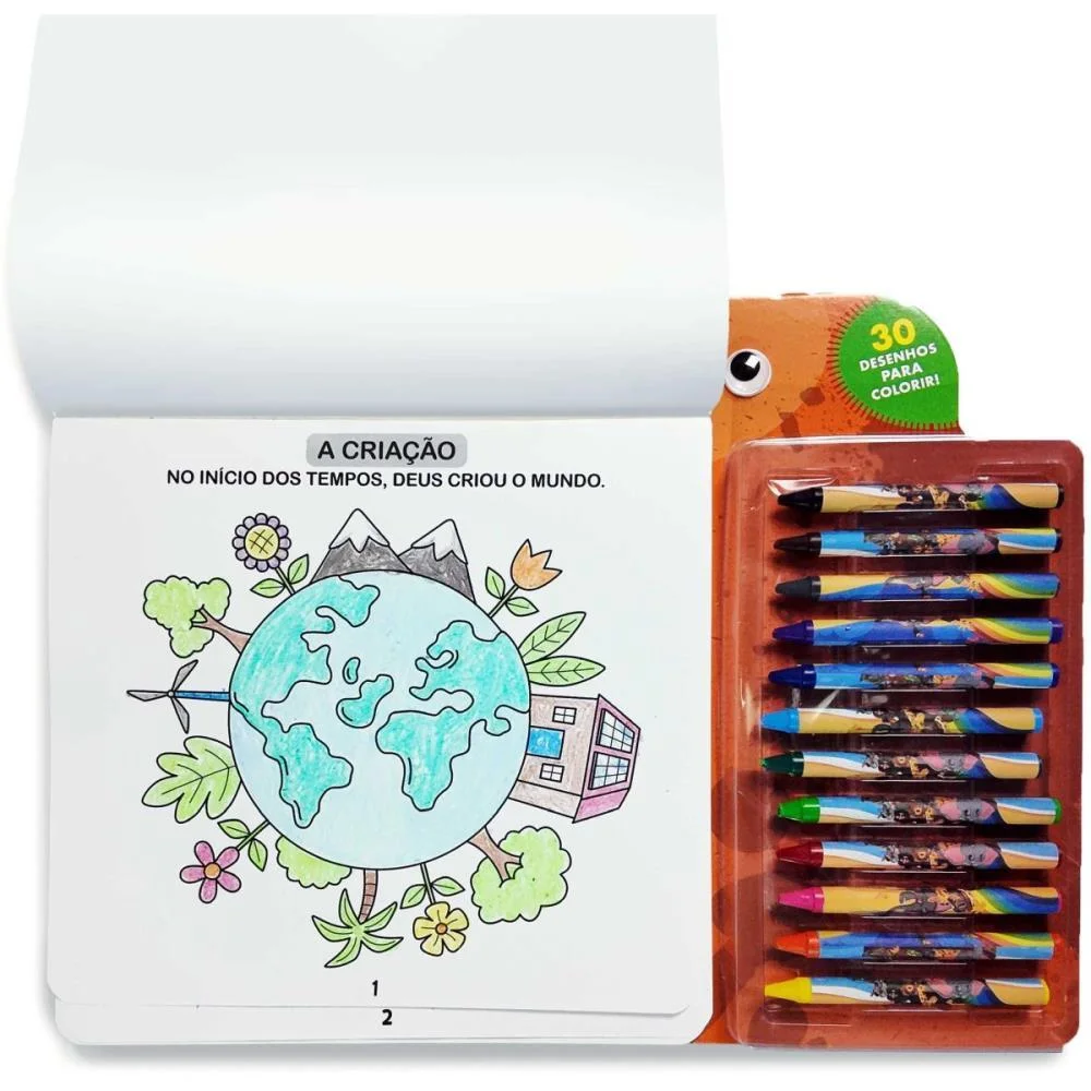 MALETA PARA PINTURA COLORINDO BIBLICOS C/GIZ 30PGS MAGIC KIDS (UNIDADE) - imagem 4