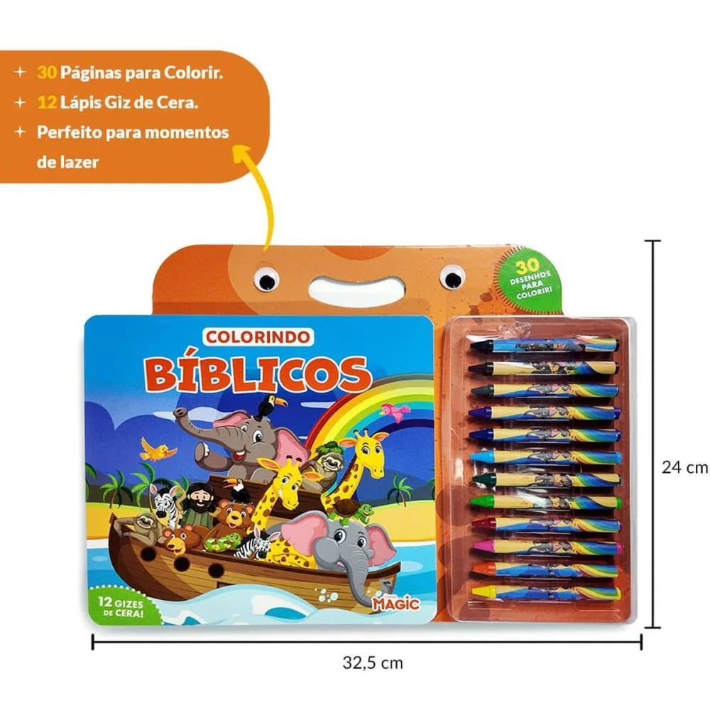 MALETA PARA PINTURA COLORINDO BIBLICOS C/GIZ 30PGS MAGIC KIDS (UNIDADE) - imagem 5