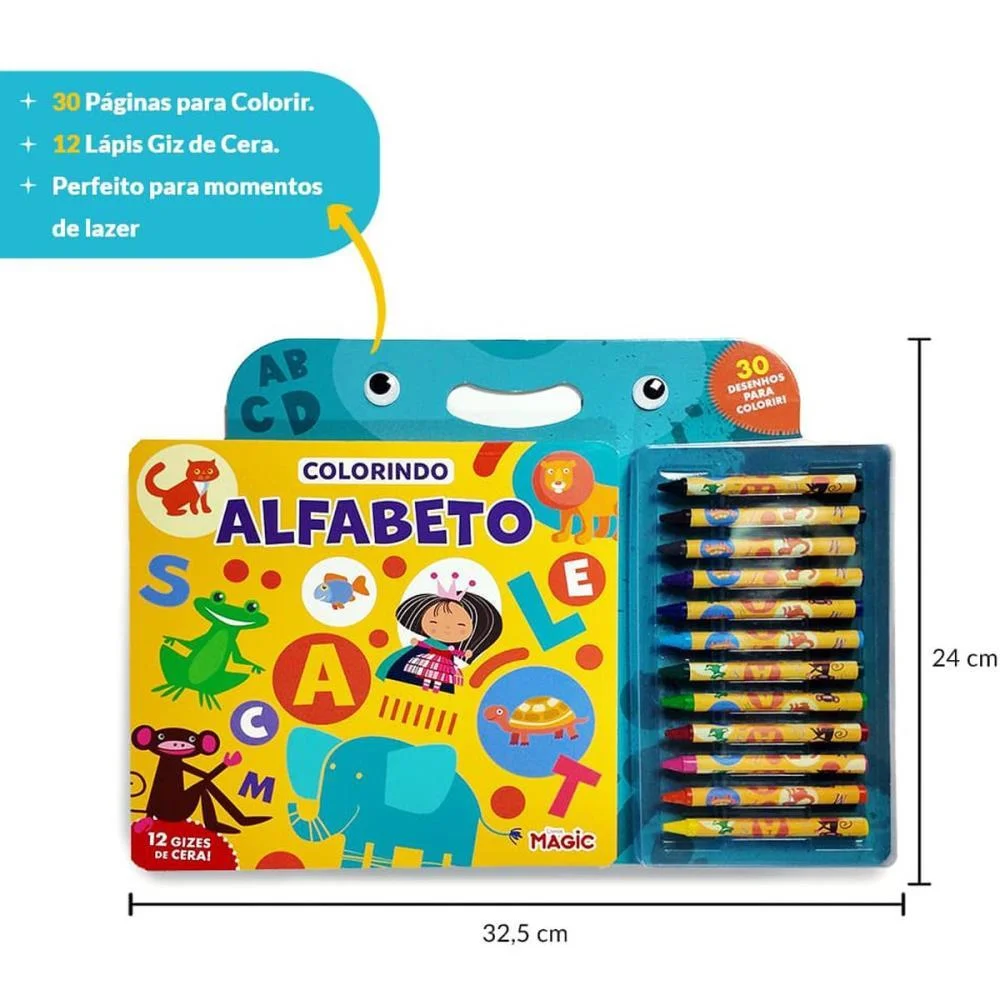 MALETA PARA PINTURA COLORINDO O ALFABETO C/GIZ 30P MAGIC KIDS (UNIDADE) - imagem 5
