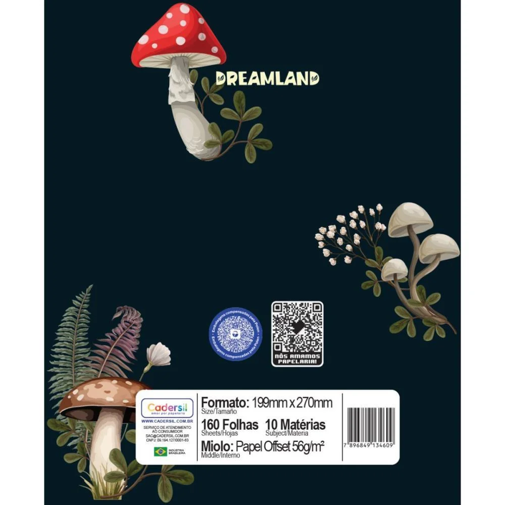 CADERNO 10X1 CAPA DURA DREAMLAND METALIZADO 160FLS CADERSIL (PCT.C/04) - imagem 11