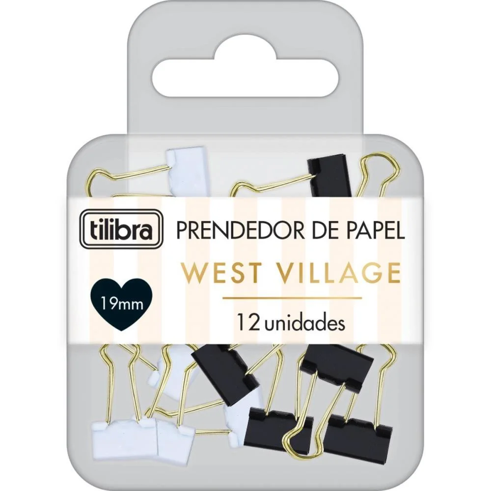 PRENDEDOR DE PAPEL WEST VILLAGE 19MM PT/BR C/12UN TILIBRA (BLISTER) - imagem 5