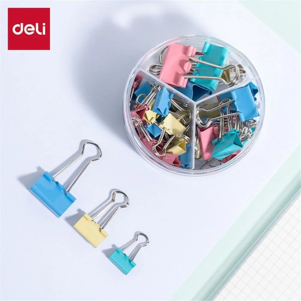 PRENDEDOR DE PAPEL BINDER CLIPS SET COLOR. 50PCS DELI (POTE-50) - imagem 5