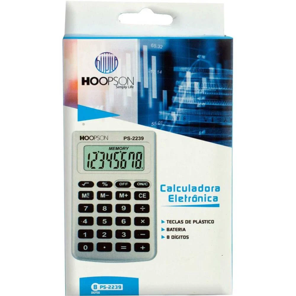 CALCULADORA DE BOLSO 8DIGITOS C/CAPA BATERIA PRATA MERCORIENTAL (UNIDADE) - imagem 4