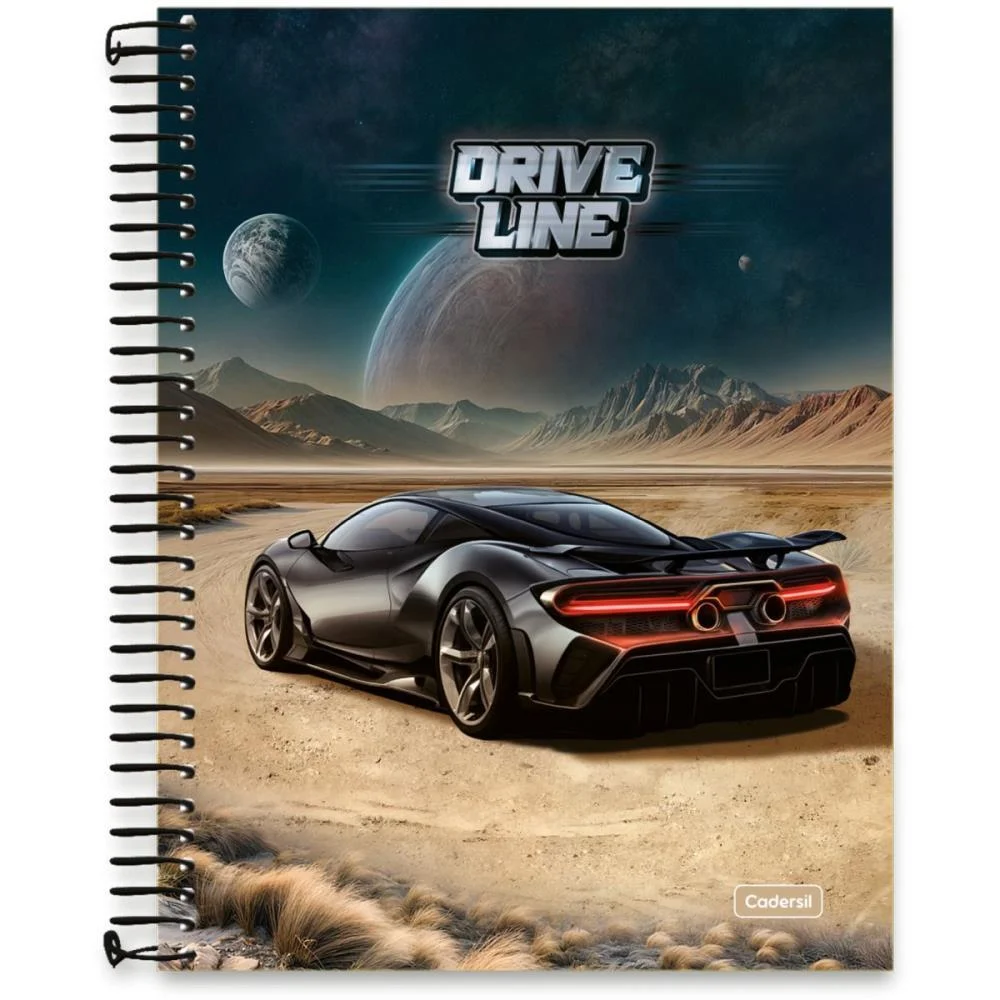 CADERNO 10X1 CAPA DURA DRIVE LINE CP.METALIZADA 160FL CADERSIL (PCT.C/04) - imagem 2