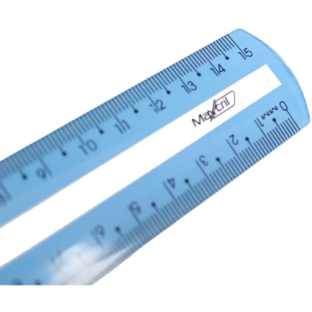 REGUA DE POLIESTIRENO GUIA DE LEITURA AZUL 15CM. MAXCRIL (PCT.C/10) - imagem 4