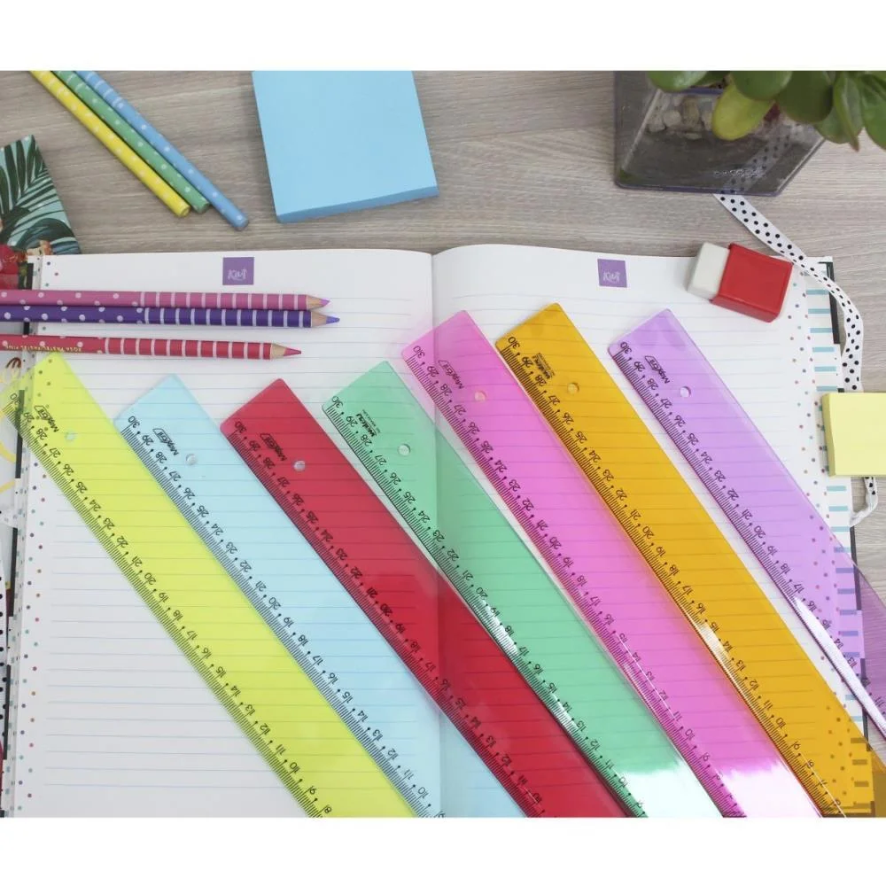 REGUA DE POLIESTIRENO NEW LINE CORES SORTIDAS 30CM. MAXCRIL 10 Unidades - imagem 5