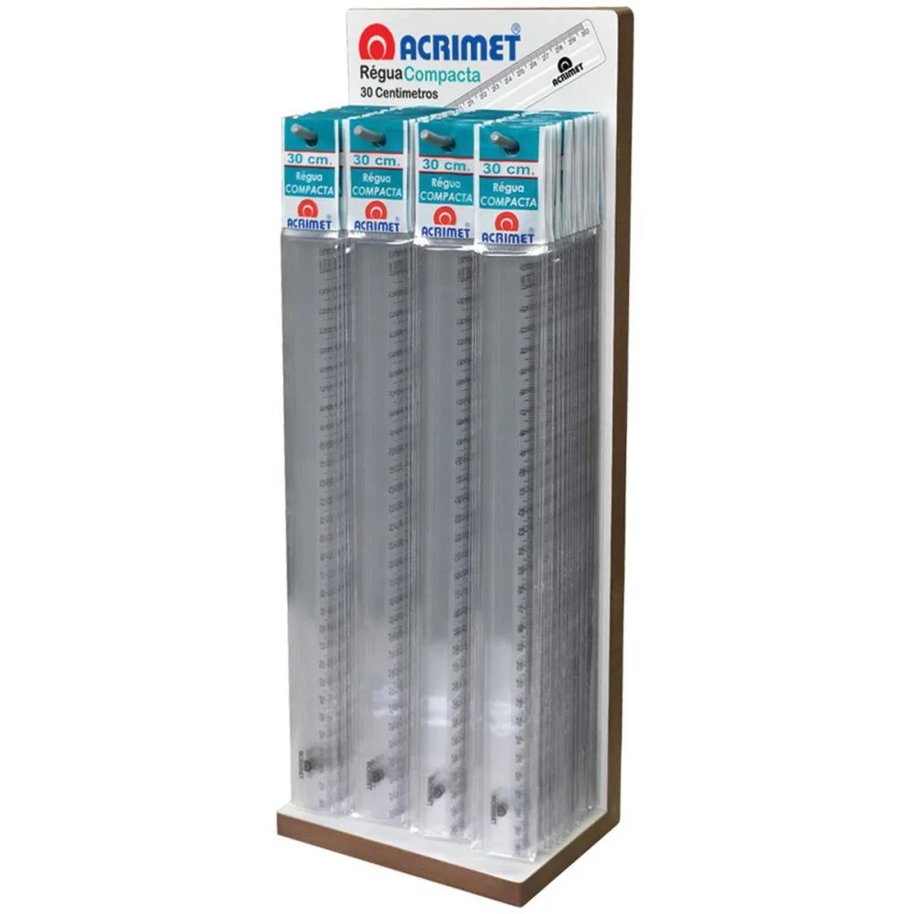 REGUA DE POLIESTIRENO COMPACTA CR.30CM DISPLAY C/100 ACRIMET (CX.C/100) - imagem 3