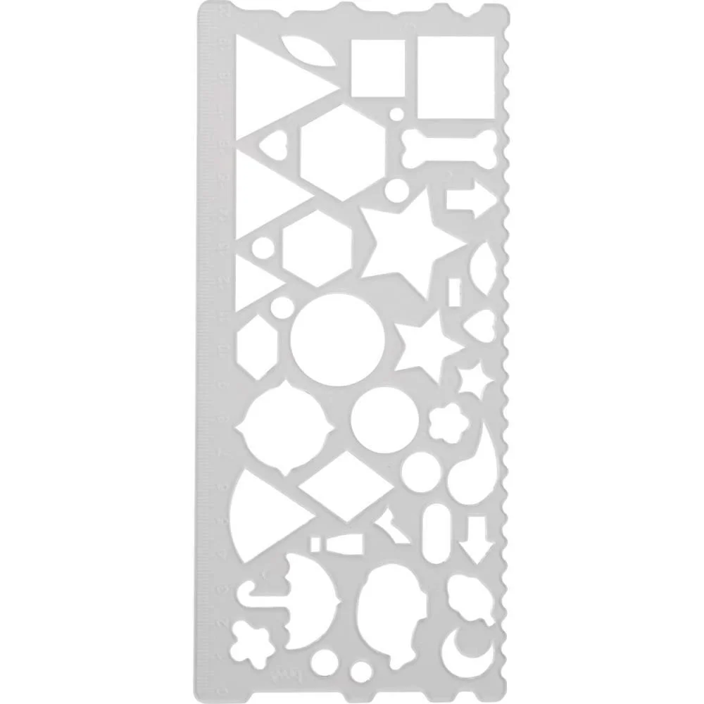 REGUA Plástica GEOMETRICA 20CM 3 CORES SORTID BRW (CX.C/12) - imagem 4