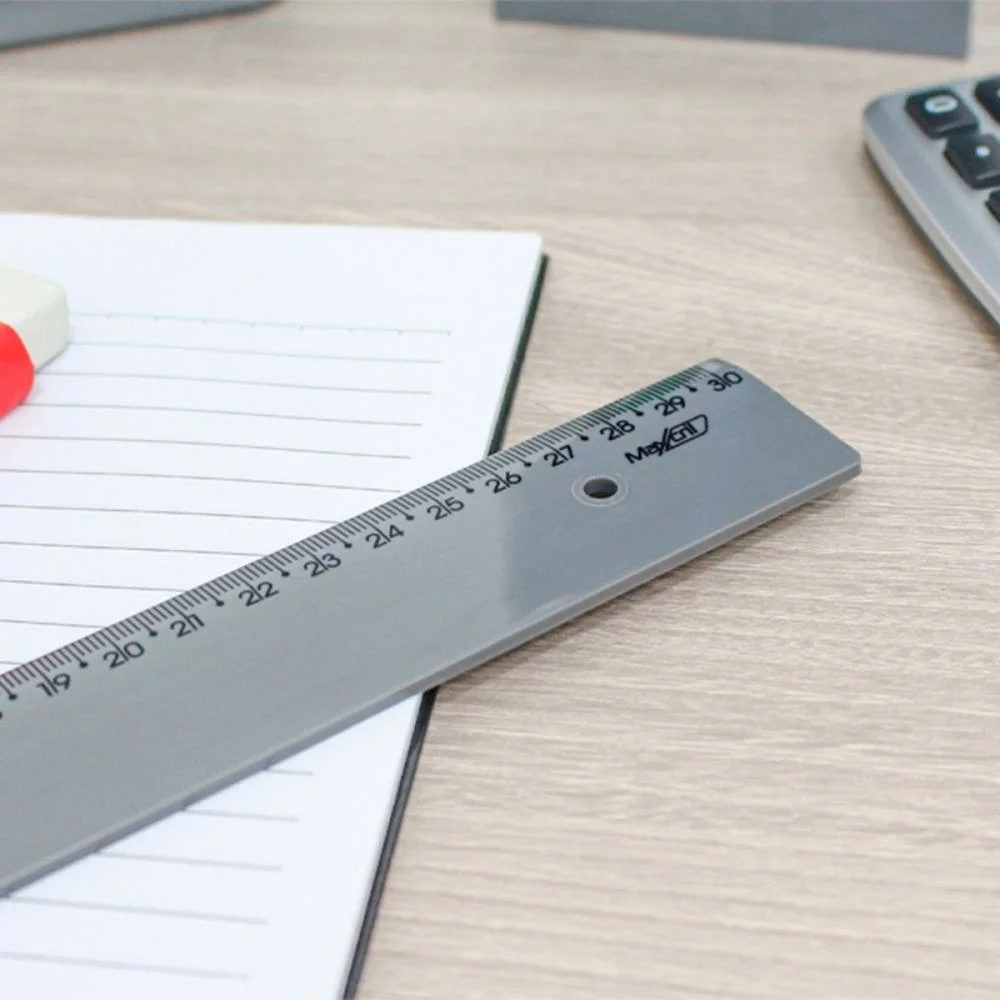 REGUA DE POLIESTIRENO NEW LINE CINZA 30CM. MAXCRIL (PCT.C/10) - imagem 6