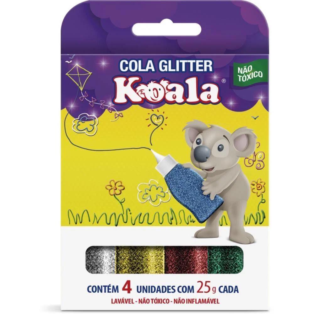 COLA COM GLITTER KOALA 4 CORES DELTA (ESTOJO) - imagem 3