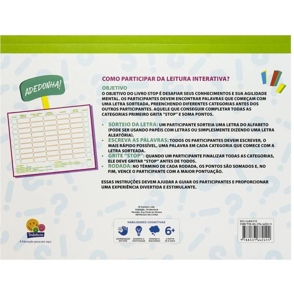 LIVRO DE ATIVIDADES SCOTTINI LIVRO STOP 28X21 40PG TODOLIVRO (UNIDADE) - imagem 5