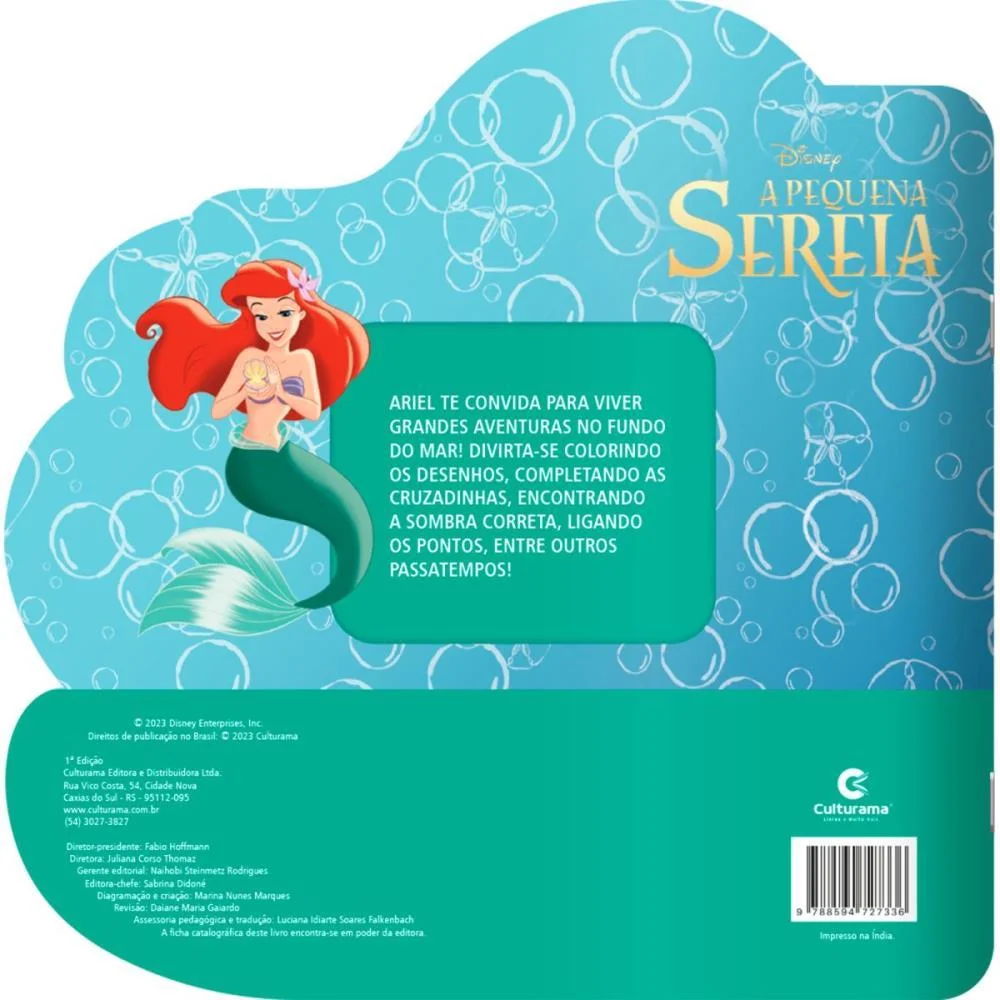 LIVRO DE ATIVIDADES RECORTADO PEQUENA SEREIA 24PGS CULTURAMA (UNIDADE) - imagem 5