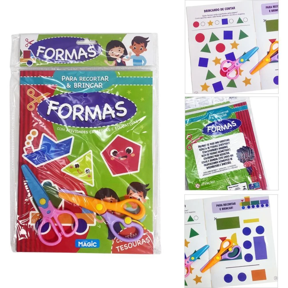 LIVRO DE ATIVIDADES RECORTAR E BRINCAR FORMAS 16PG MAGIC KIDS (UNIDADE) - imagem 2