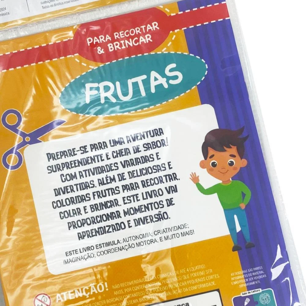 LIVRO DE ATIVIDADES RECORTAR E BRINCAR FRUTAS 16PG MAGIC KIDS (UNIDADE) - imagem 4