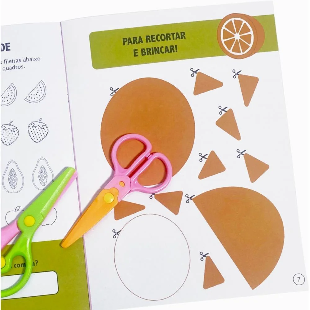 LIVRO DE ATIVIDADES RECORTAR E BRINCAR FRUTAS 16PG MAGIC KIDS (UNIDADE) - imagem 5