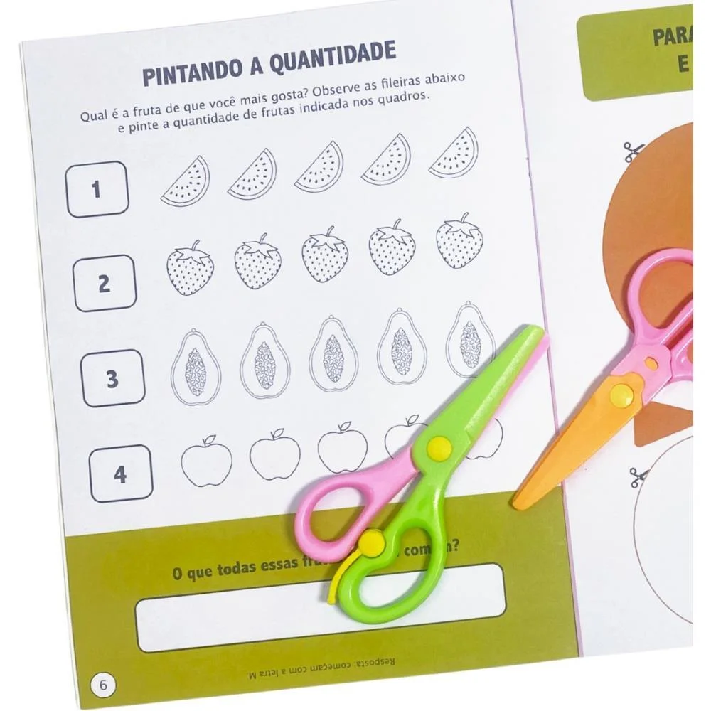 LIVRO DE ATIVIDADES RECORTAR E BRINCAR FRUTAS 16PG MAGIC KIDS (UNIDADE) - imagem 6