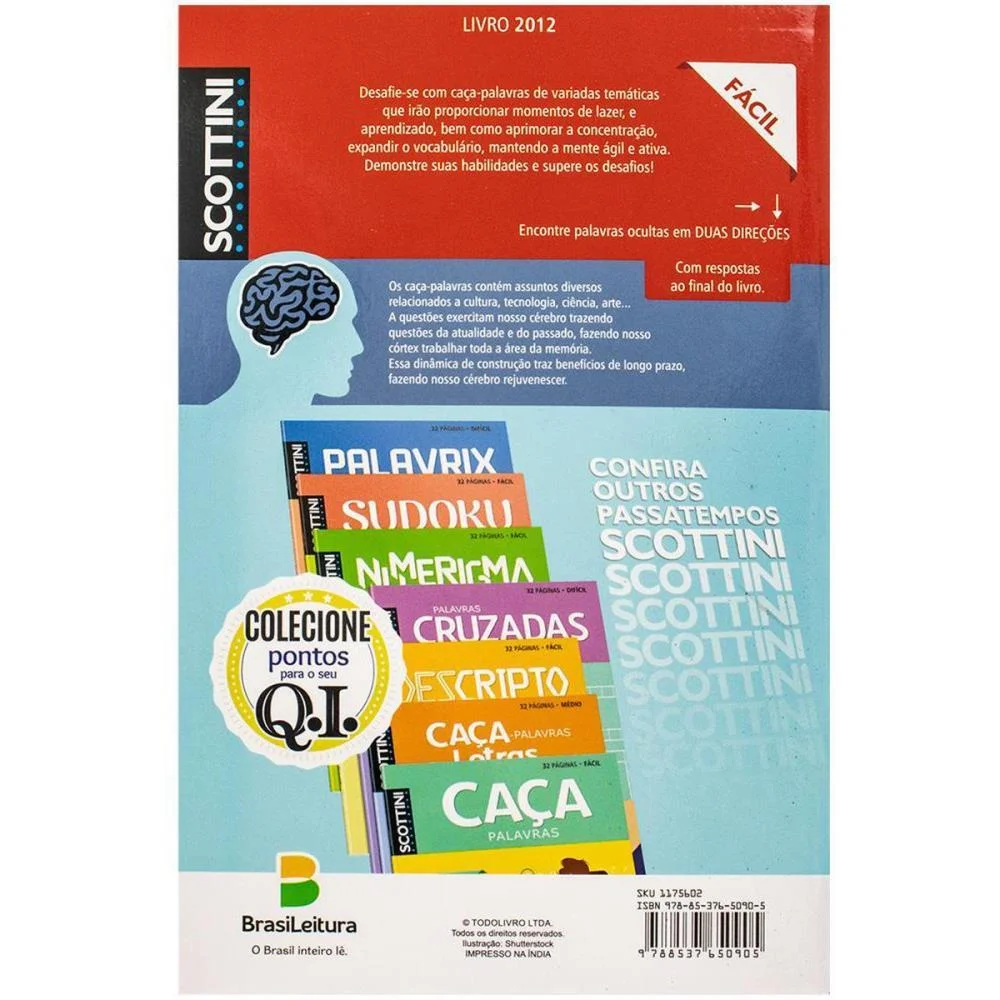LIVRO DE ATIVIDADES CAÇA-PALAVRAS FACIL N.2012 32P TODOLIVRO 10 Unidades - imagem 4