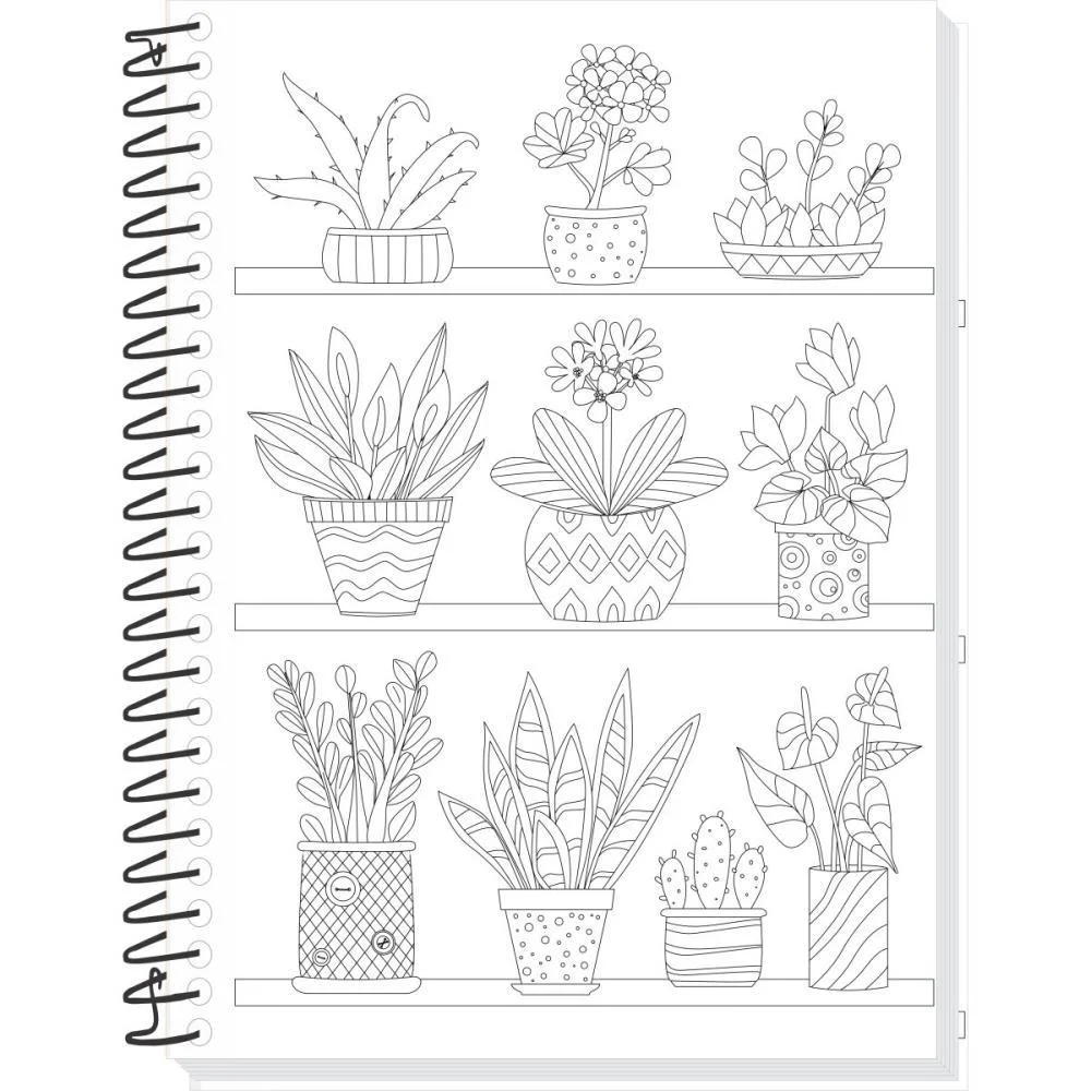 CADERNO 10X1 CAPA DURA SUA ARTE P/COLORIR 160F TAMOIO (PCT.C/04) - imagem 5