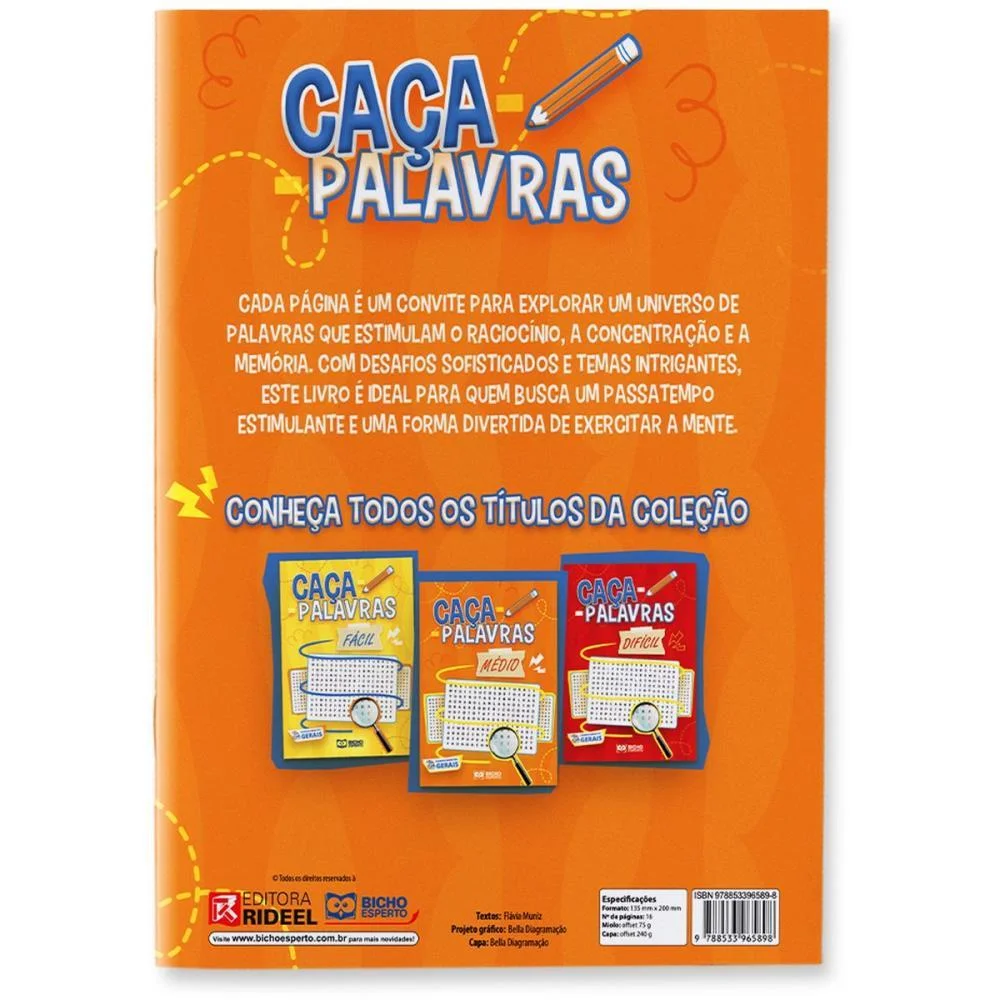 LIVRO DE ATIVIDADES CACA PALAVRAS NIVEL MEDIO BICHO ESPERTO (PCT.C/10) - imagem 5
