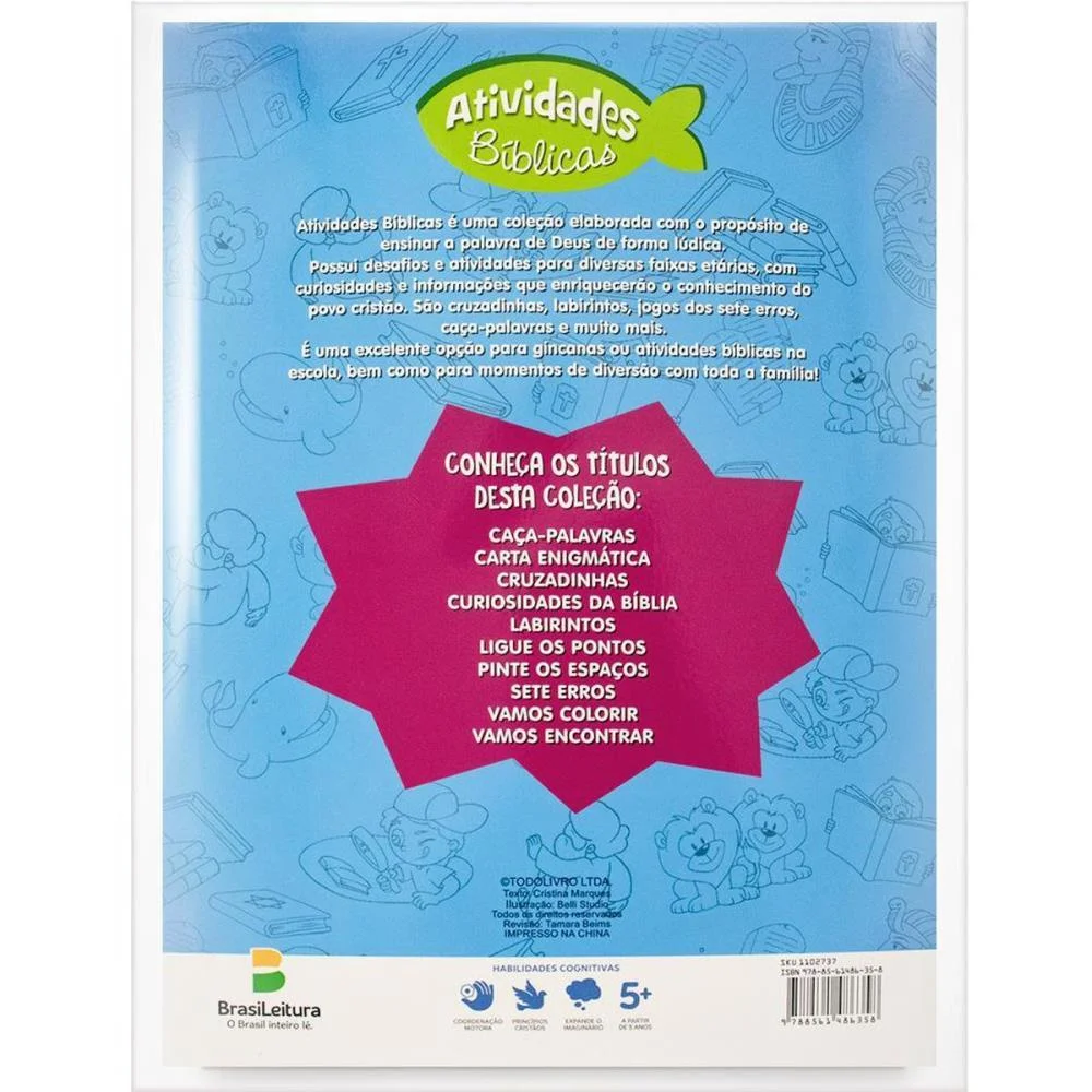 LIVRO DE ATIVIDADES BIBLICAS 170 ATIV. 20X27CM 16P TODOLIVRO (PCT.C/10) - imagem 5