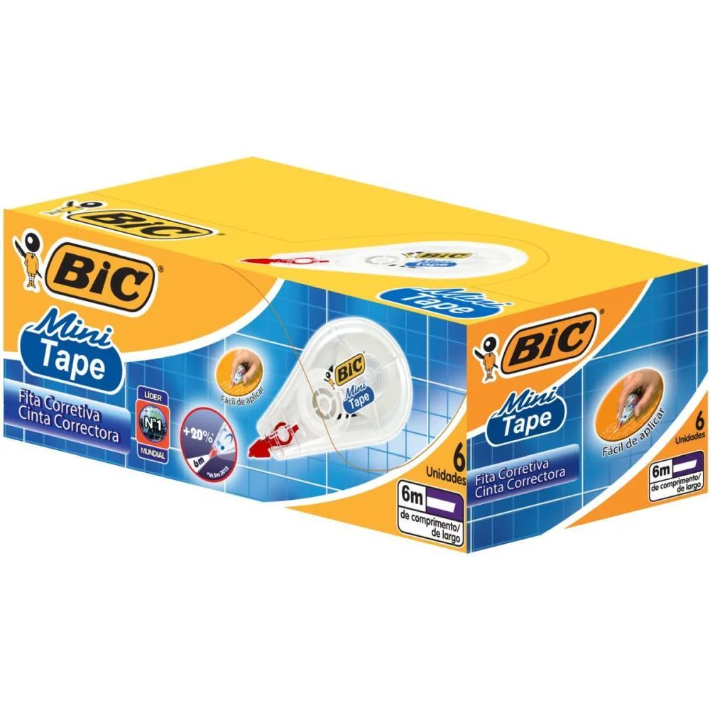 CORRETIVO EM FITA BIC MINI TAPE 6M BIC (CX.C/06) - imagem 2
