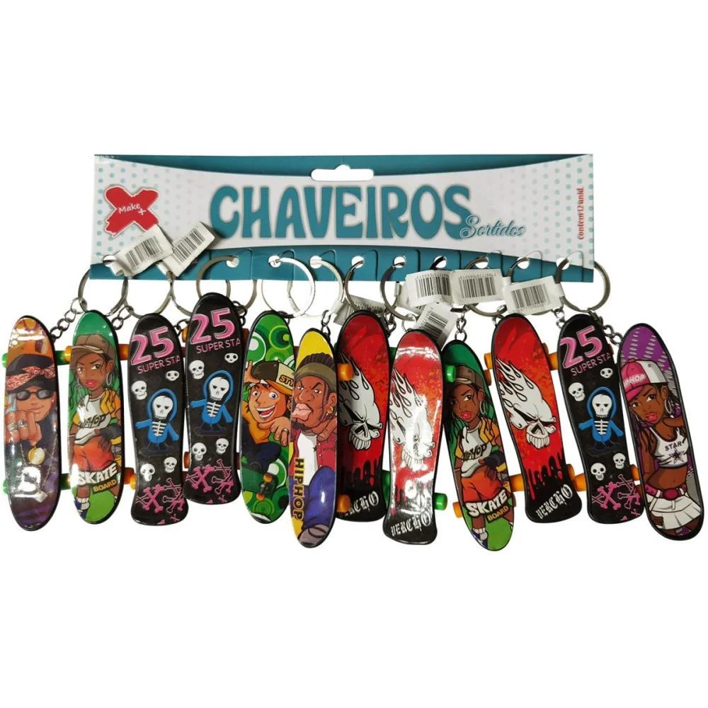 CHAVEIRO SKATE 9,5CM MAKE+ (BL.C/12) - imagem 2