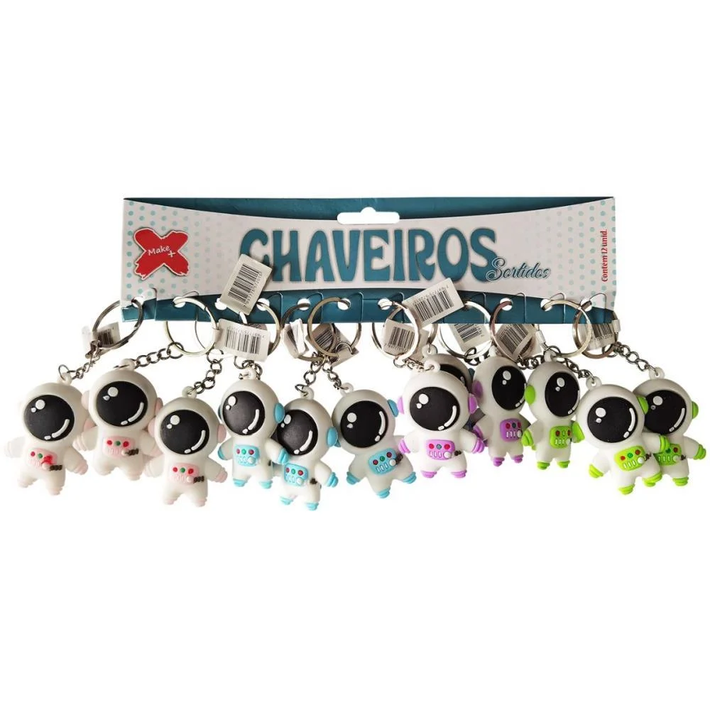 CHAVEIRO ASTRONAUTA 5,5CM MAKE+ (BL.C/12) - imagem 3