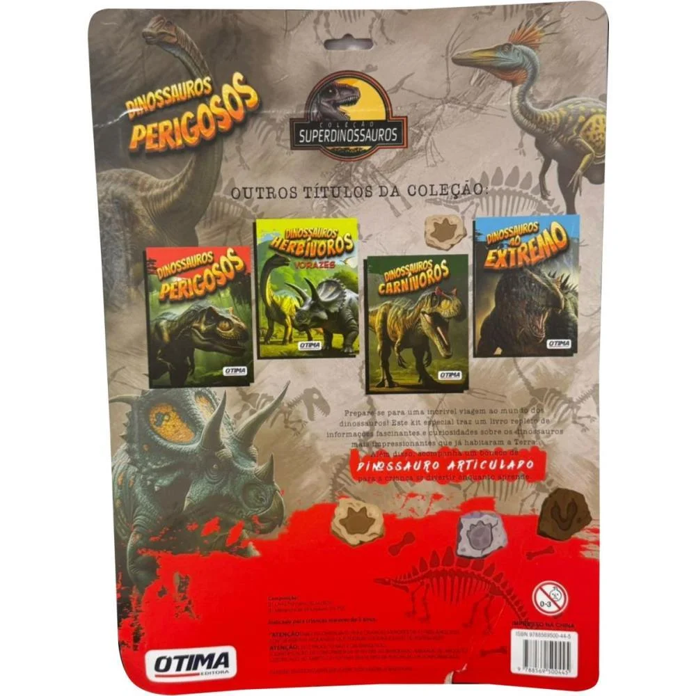 LIVRO BRINQUEDO ILUSTRADO DINOSSAUROS PERIGOSOS PAE EDITORA (UNIDADE) - imagem 3