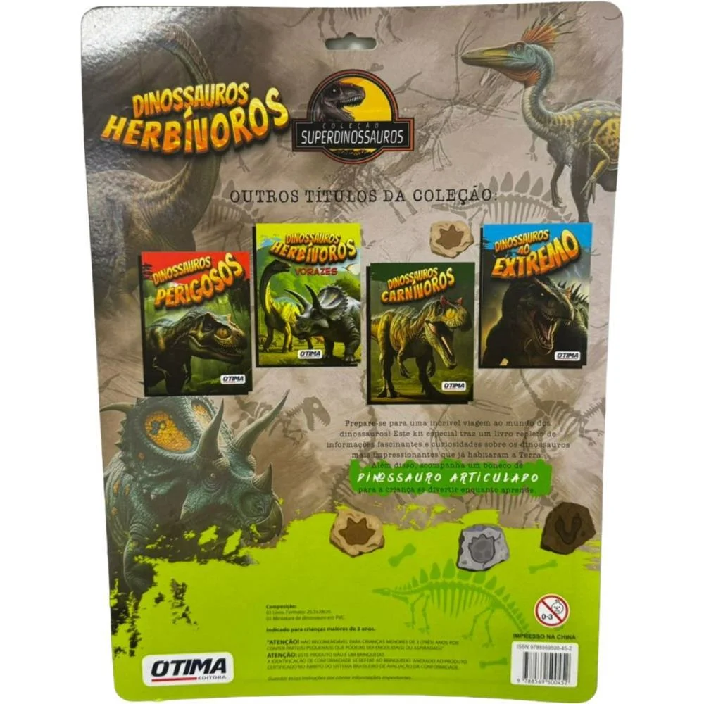 LIVRO BRINQUEDO ILUSTRADO DINOSSAUROS HERBIVOROS PAE EDITORA (UNIDADE) - imagem 3