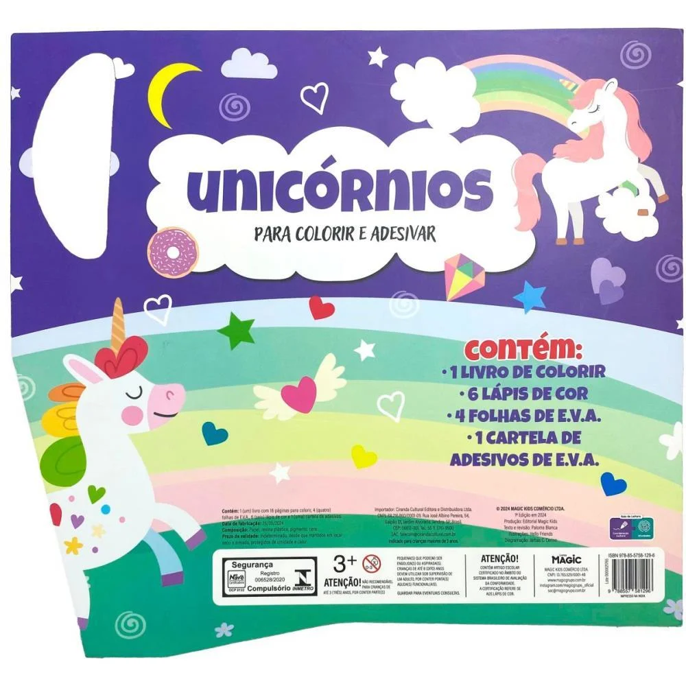 LIVRO COM ADESIVOS UNICORNIOS C/LAPIS E EVA MAGIC KIDS (UNIDADE) - imagem 4