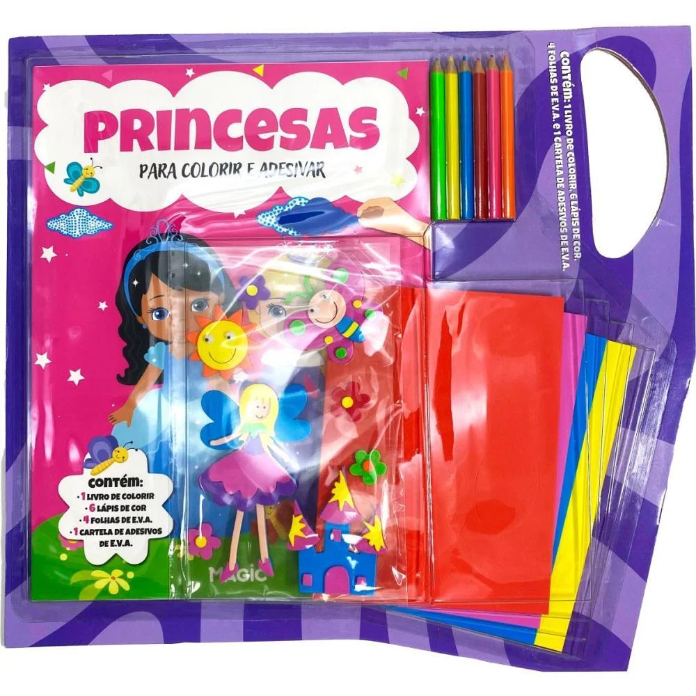 LIVRO COM ADESIVOS PRINCESAS C/LAPIS E EVA MAGIC KIDS (UNIDADE) - imagem 2